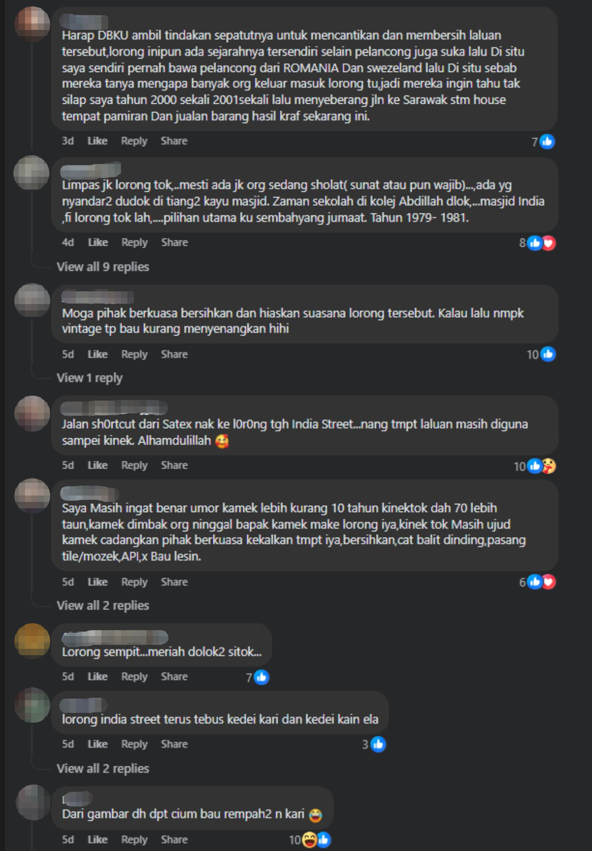 Warisan Nostlagik Kuching, Netizen Mohon Lorong Lama India Street Dibaik Pulih