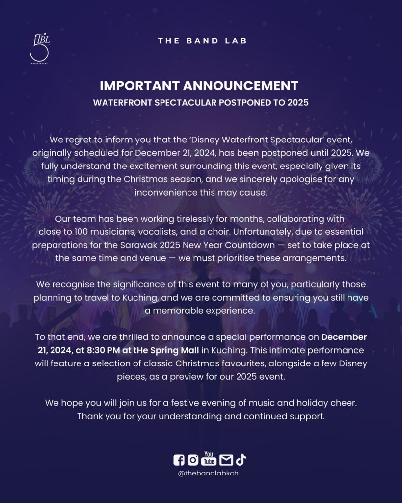 Disney Waterfront Spectacular Ditunda Ke 2025, Bakal Ada Acara Krismas