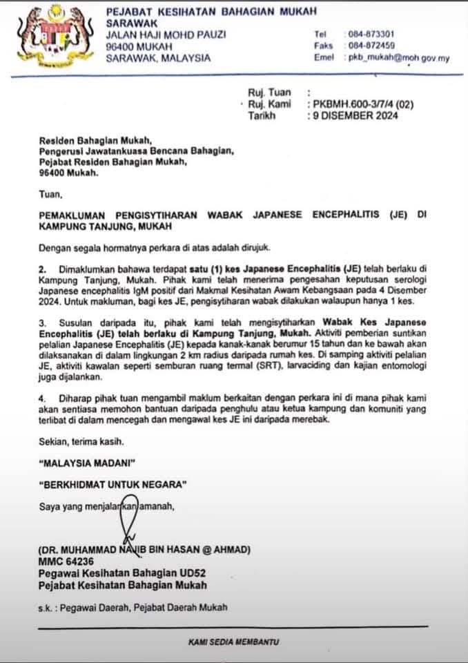 Sarawak Catat Kes Positif African Swine Fever Di Serian Dan Japanese Encephalitis Di Mukah