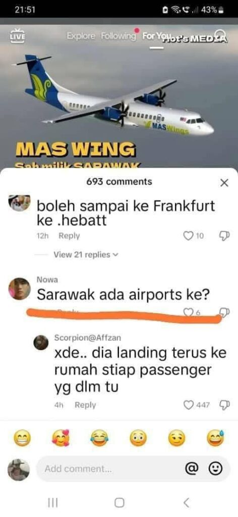 Sarawak Ada Airport Ke? Ini Respon Padu Netizen
