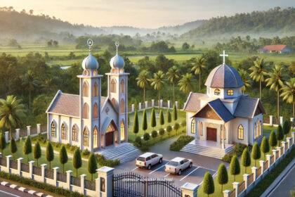 Sebuah Gereja Dan Masjid Dalam Perancangan Bakal Dibina Bersebelahan Di Sebauh
