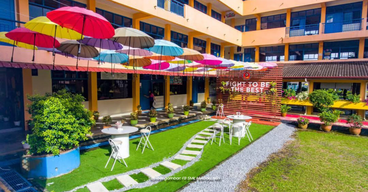 Tular Landskap SMK Merbau Di Miri Ini Memukau, Tarik Perhatian Netizen
