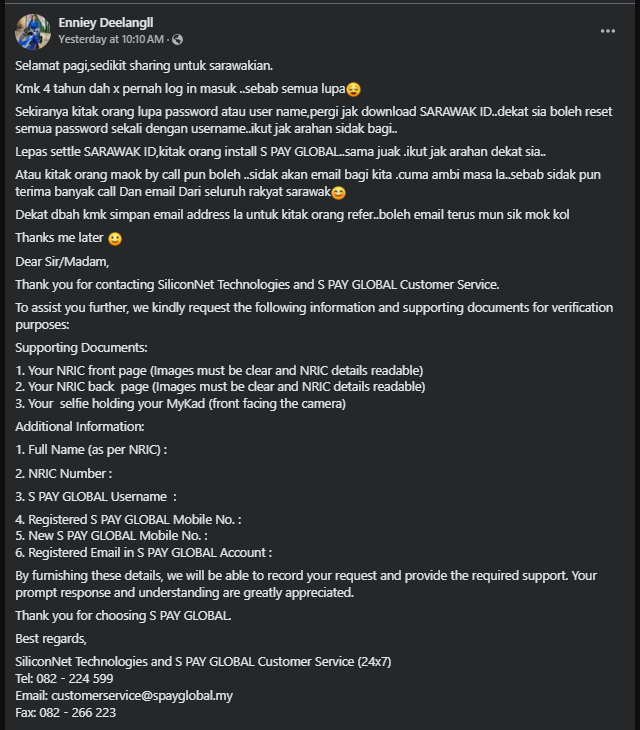Lupa Kata Laluan Log Masuk, Individu Ini Kongsi Cara Reset Akaun SPAY Global Anda