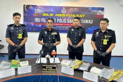 Polis Tawau Rampas Syabu Seberat 3 Kilogram Bernilai RM180,000 dalam Dua Serbuan
