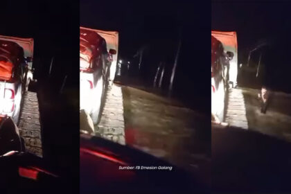 Ambulans Bawa Pesakit Terpaksa Tumpang Treler Untuk Redah Banjir Ke Hospital Miri