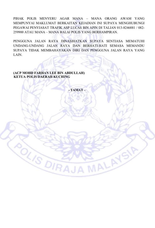 Kemalangan Ngeri Jalan Stutong Ragut 5 Mangsa, Pemandu 16 Tahun Kini Ditahan
