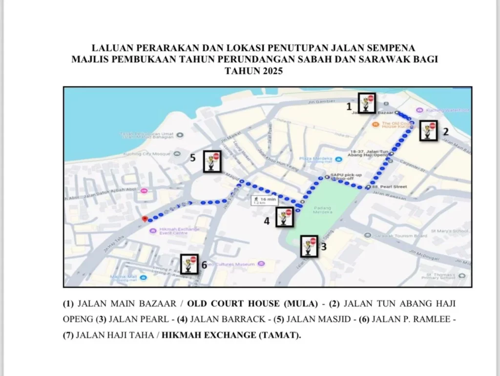 5 Jalan Utama Di Kuching Ditutup 10 Januari, Ini Apa Yang Anda Perlu Tahu