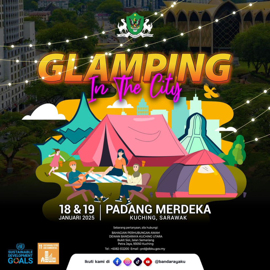 Staycation Rare Di Tengah Bandar Kuching, DBKU Anjur Aktiviti Glamping Di Padang Merdeka