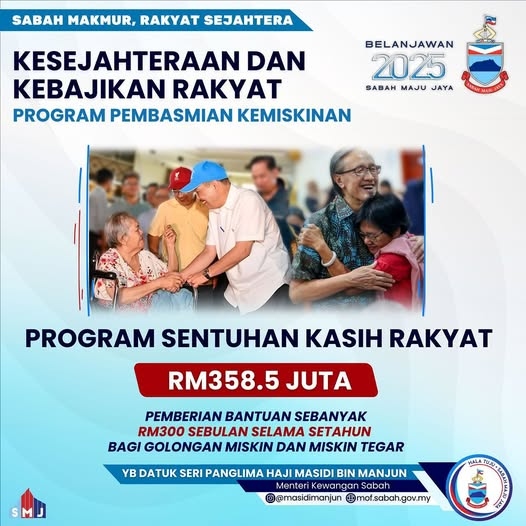 Bantuan RM300 Sebulan Untuk Golongan Miskin Di Sabah Bakal Diagihkan Mulai Februari Ini