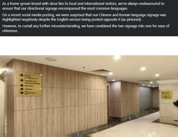 Hotel Di KK Dikecam Gara-Gara Papan Tanda Guna Bahasa Asing, Ini Penjelasan Pihak Hotel