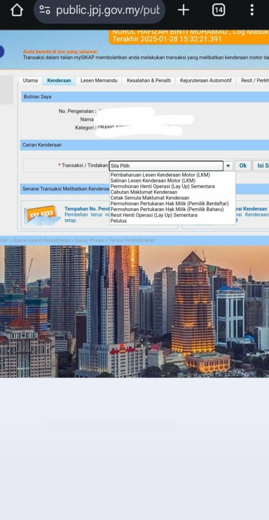 Ini Cara Mudah Tukar Nama Kenderaan Secara Online Tanpa Pergi JPJ