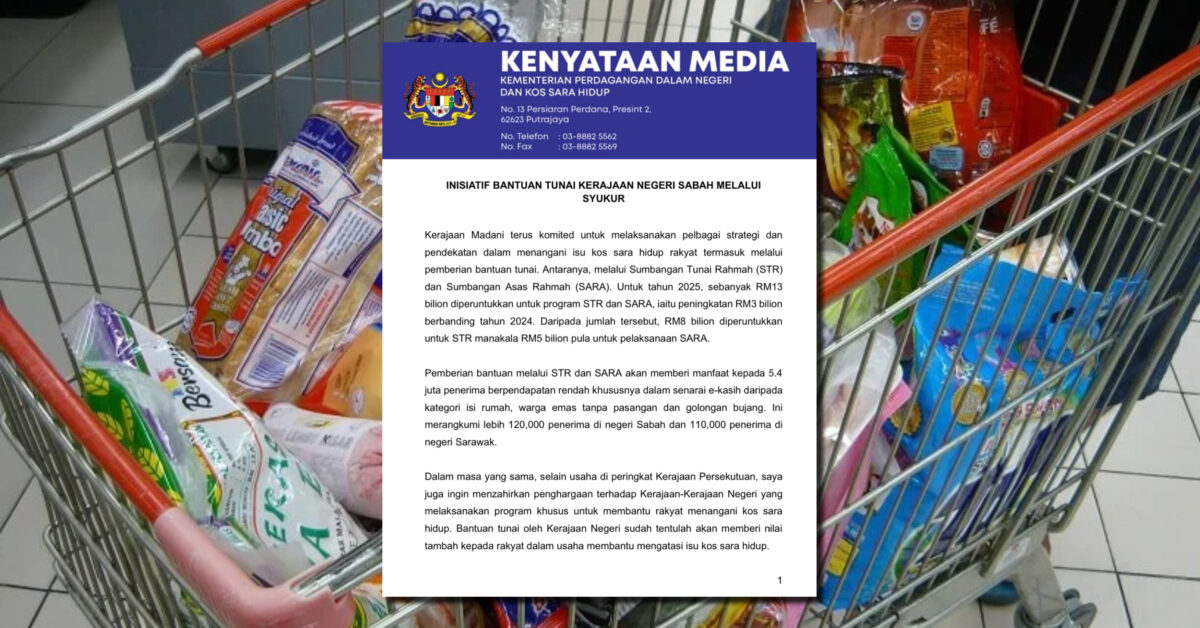 Kerajaan Beri Bantuan Tunai Khas Untuk Rakyat Sabah Melalui SYUKUR