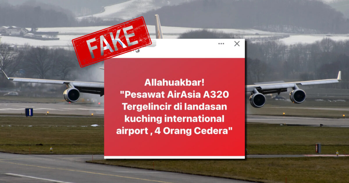 Polis Nafi Dakwaan Pesawat AirAsia Terbabas Di Lapangan Terbang Kuching