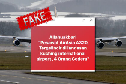 Polis Nafi Dakwaan Pesawat AirAsia Terbabas Di Lapangan Terbang Kuching