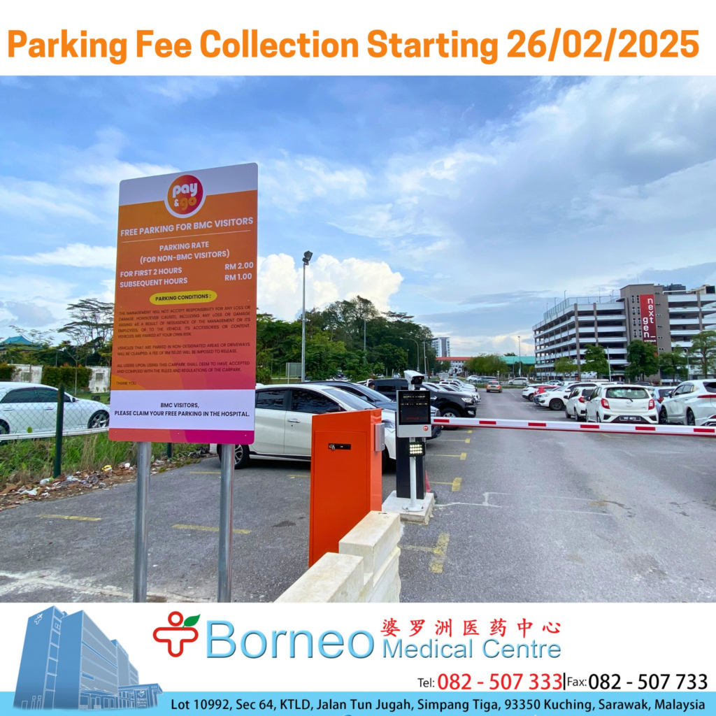 Borneo Medical Centre Perkenalkan Sistem Bayar Parkir Mulai Hari Ini