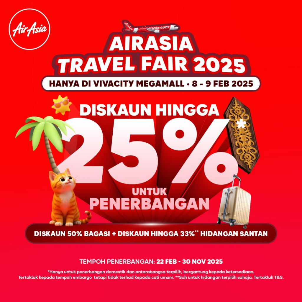 AirAsia Travel Fair Kuching 2025 Tawar Promosi Hebat Diskaun Penerbangan