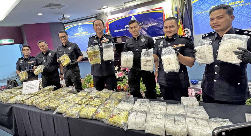 Dua Keldai Dadah Ditahan Di Penampang, 63.55kg Syabu Bernilai RM3 Juta Dirampas
