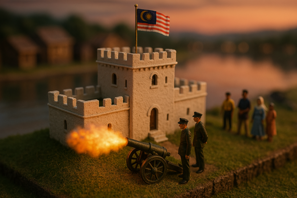 Tradisi 14 Dentuman Meriam, Sambutan Aidilfitri Sarawak Sewaktu Zaman Brooke