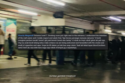 Bau Asap Rokok 'Sambut' Pengunjung, Netizen Minta Tindakan Tegas Dari Pihak Vivacity Megamall