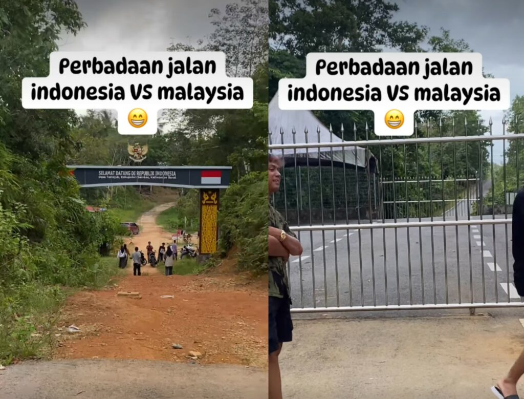 Orang Indonesia Bandingkan Keadaan Jalan Di Antara Sempadan Malaysia Dan Indonesia