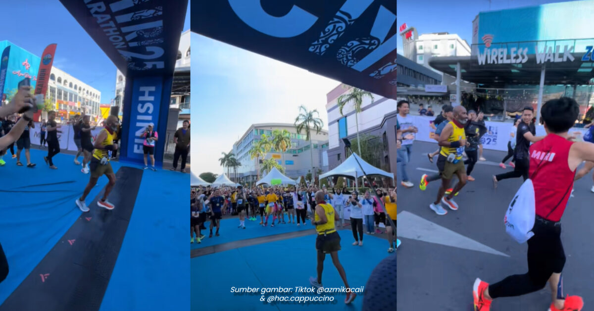 Orang Ramai Iring Peserta Terakhir Marathon Miri Sampai Garisan Penamat Bikin Berair Mata