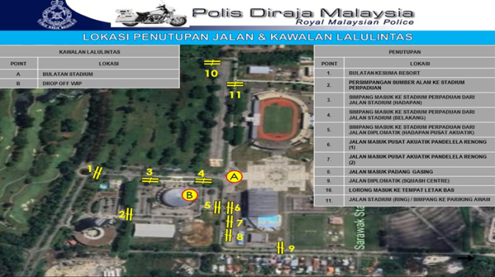 Beberapa Jalan Utama Ditutup Pada 19 April Sempena Sambutan Aidilfitri Madani Di Kuching