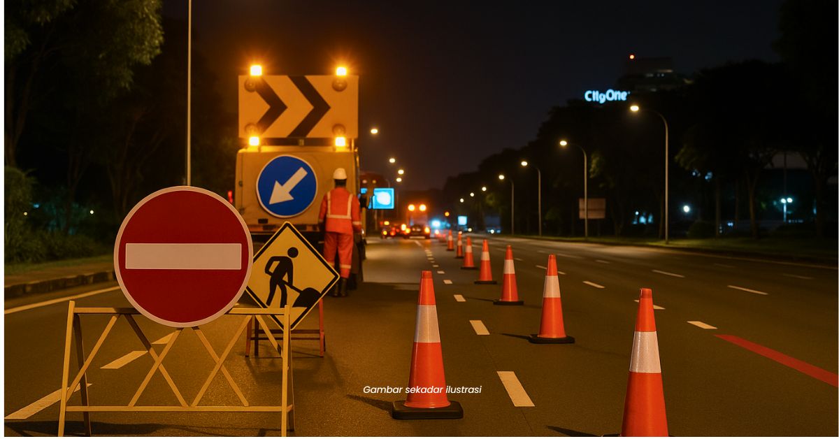 Penutupan Sebahagian Lorong Laju di Jalan Tun Jugah Selama 24 Jam Bermula Malam Ini