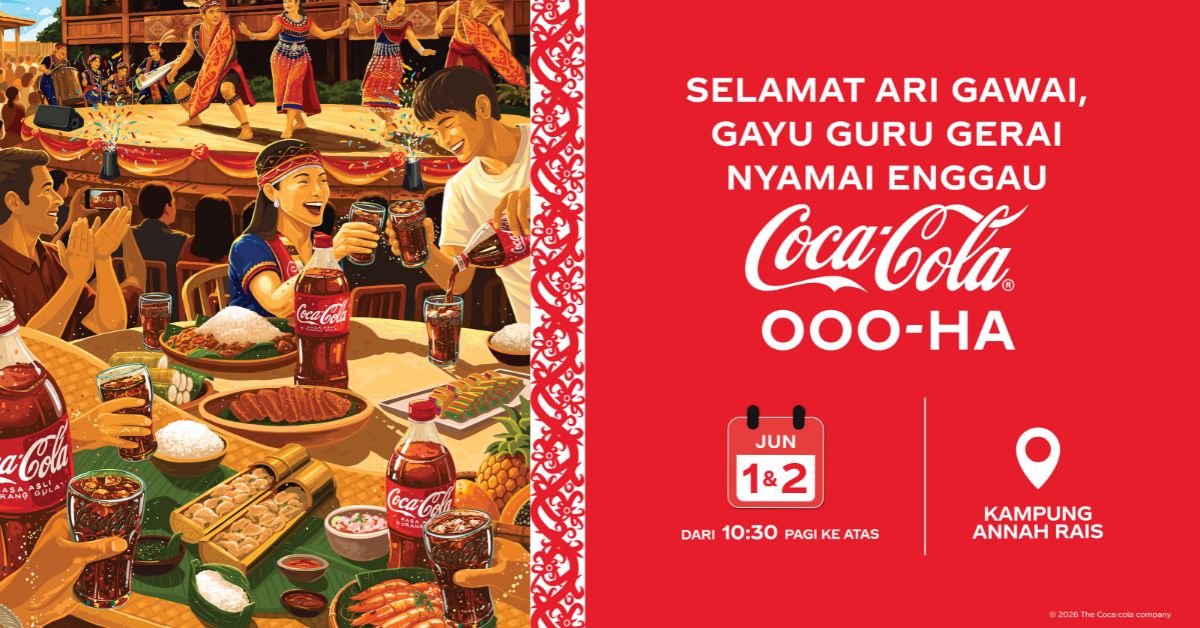 Meriahkan Sambutan Gawai Bersama Coca-Cola di Kampung Annah Rais Padawan 1 dan 2 Jun Ini