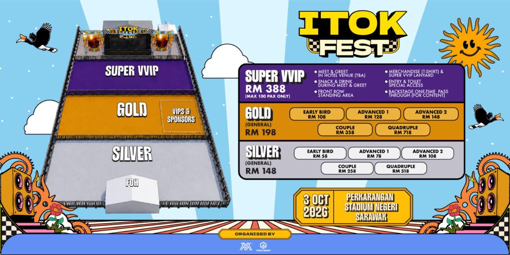 ITOK FEST 2026 Bakal Satukan Muzik Malaysia dan Indonesia di Kuching Oktober Ini